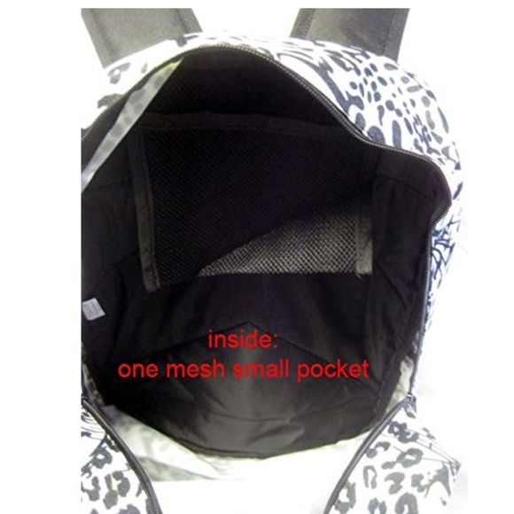 Leopard Backpack White Black pink Girls Bin2 - Picture 5 of 5